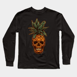 pineapple skull Long Sleeve T-Shirt